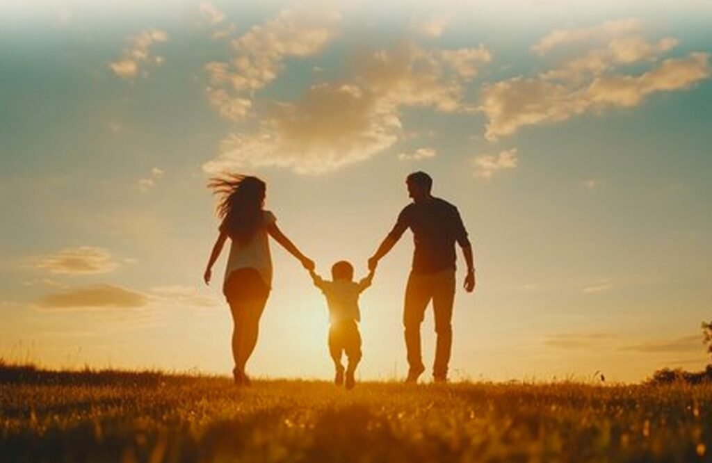 Close-up of a parent and child holding hands, symbolizing conscious parenting and nurturing guidance.